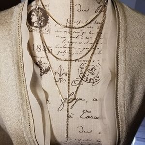 Quad layered rhinestone draped necklace